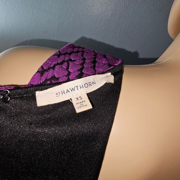 41‎ HAWTHORN | Jace Abstract Chevron Dress - Women | Color: Purple | Size: XS - Picture 7 of 11